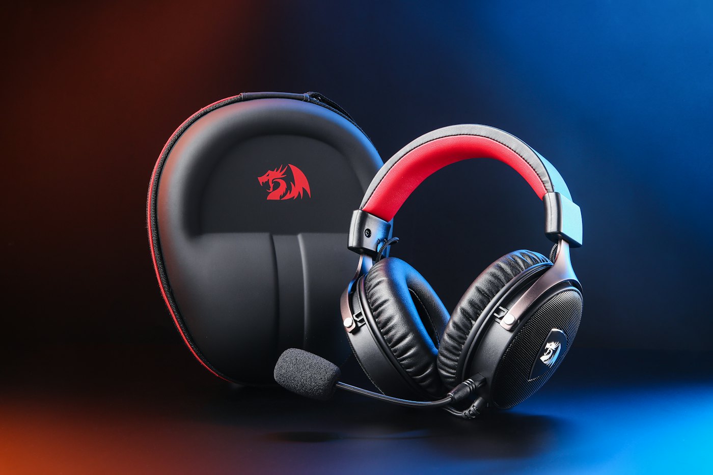 Cuffie gaming con microfono e custodia